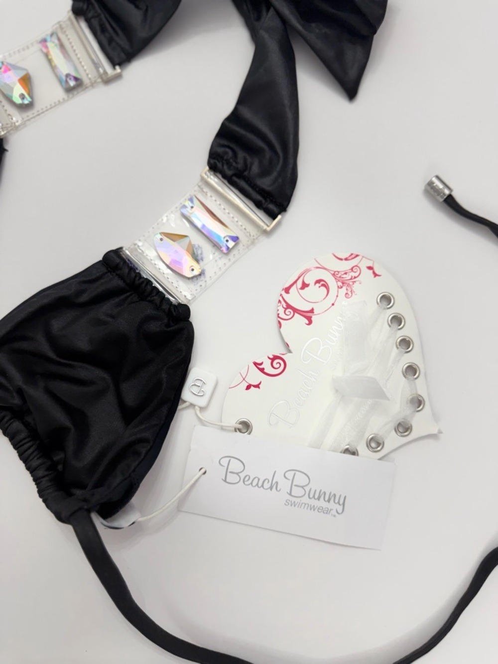 BRAND NEW Beach Bunny Black Bikini with Iridescent Jewel Accents - Picture 5 of 11